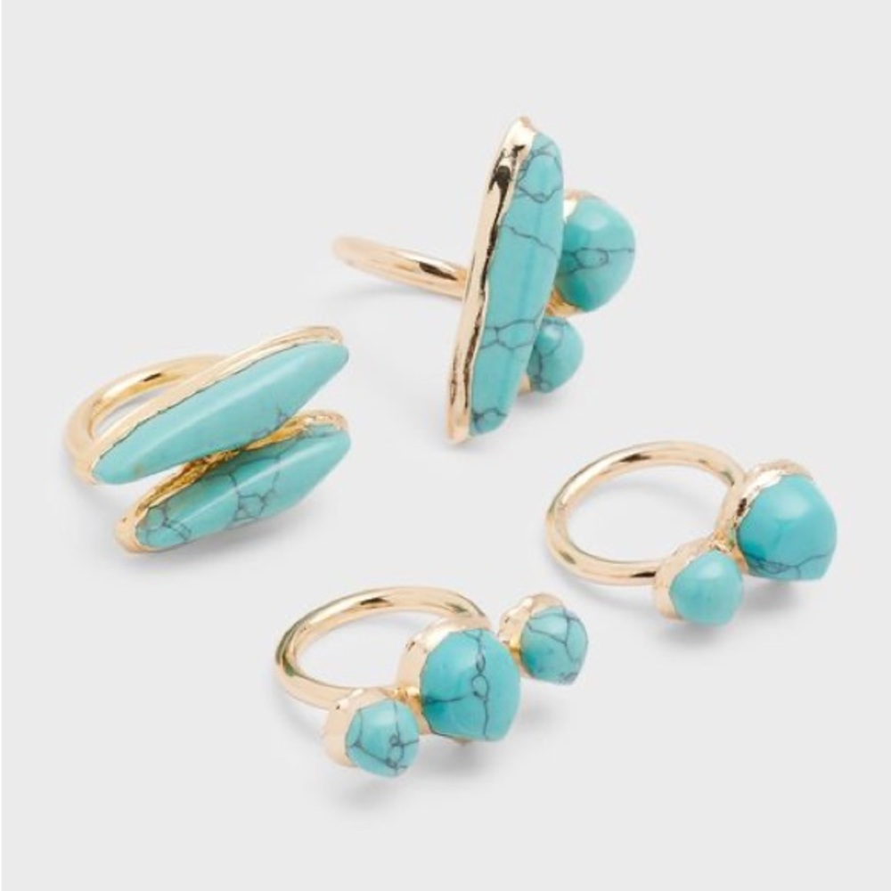 BRAND NEW Cult Gaia Turquoise Ring Set of 4